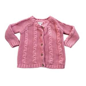 Gymboree Pink Cable Knit Cardigan 3T